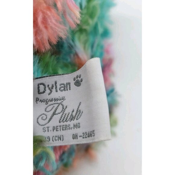 Dylan Progressive Plush Teddy Bear Tie-Dye Pastel Colorful Purple Ribbon 8" - Picture 6 of 7